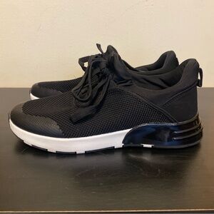 Women’s Black Bubble Heel Sneakers Shoes Size 7.5 Lace Up Trainers